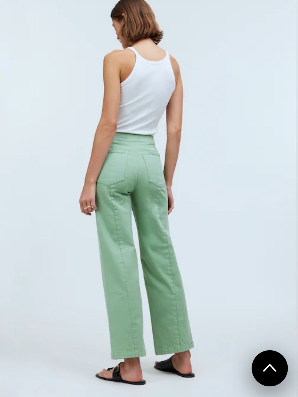 Madewell Emmett wide leg crop pants in pistachio